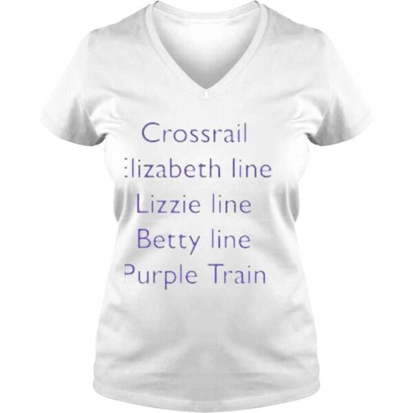 Crossrail Elizabeth Line Lizzie Line Betty Line Purple Train Shirt - Image 2