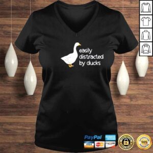 VLadies Cute Easily Distracted by Ducks Shirt