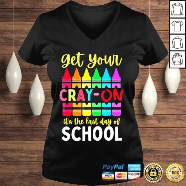 Cute crayon teacher student last day of school graduation shirt - Image 2