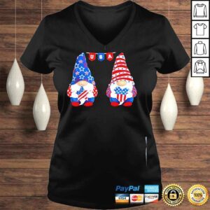 VLadies Cute gnomes usa American flag patriotic 4th of july shirt