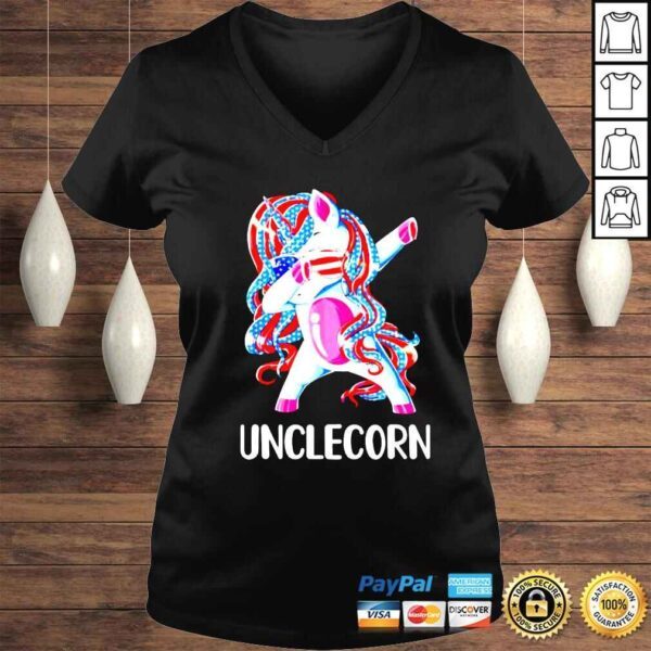 Dabbing Unicorn Unclecorn 4th of July Fathers Day shirt - Image 2