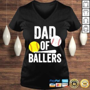 VLadies Dad of ballers dad of baseball and softball playe shirt