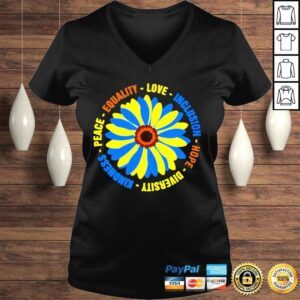 VLadies Daisy equality love inclusion hope diversity kindness peace shirt