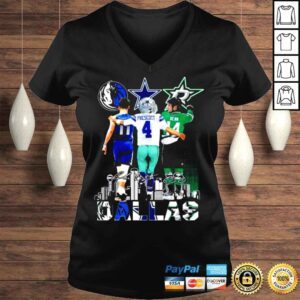 VLadies Dallas Mavericks Doncic 11 Dallas Cowboys Prescott 4 Dallas Stars Benn 14 Signatures Dallas City Shirt