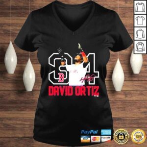 VLadies David ortiz Boston red sox hall of fame resume graphic shirt