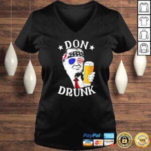 VLadies Don Drunk President Donald Trump Drinking Beer TShirt