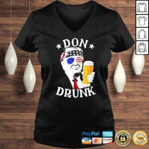 VLadies Don Drunk President Donald Trump Drinking Beer shirt