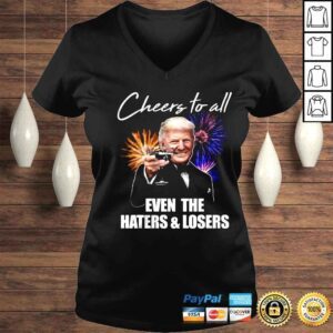 VLadies Donald Trump Cheers To All Even The Haters And Losers Shirt