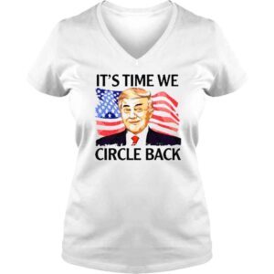 VLadies Donald Trump its time we circle back American flag shirt