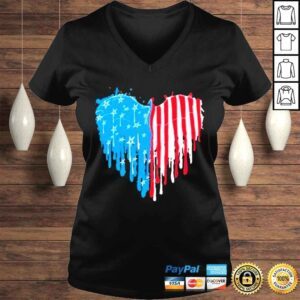 VLadies Dragon heart American flag shirt