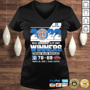 VLadies Duke Blue Devils vs Arkansas Razorbacks 2022 NCAA Tournament Elite Eight Winners shirt