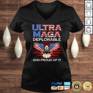 VLadies Eagle Ultra Maga Deplorable and proud of it American flag shirt