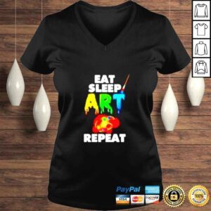 VLadies Eat sleep art repeat shirt