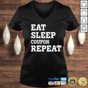 VLadies Eat sleep coupon repeat shirt