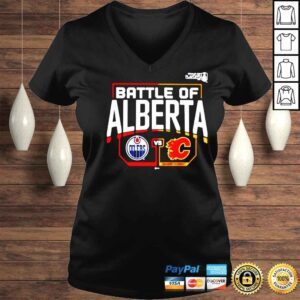 VLadies Edmonton Oilers vs Calgary Flames battle of alberta shirt