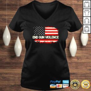 VLadies End Gun Violence America Flag shirt