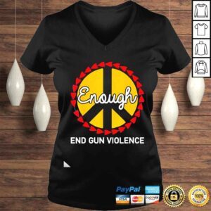 VLadies Enough End Gun Violence Peace Sign Wear Orange Shirt