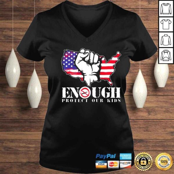 Enough Protect Our Kids Stop Gun Violence USA Flag Shirt - Image 2