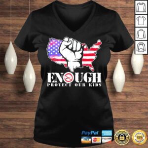 VLadies Enough protect our kids stop gun violence protect our kids not guns shirt