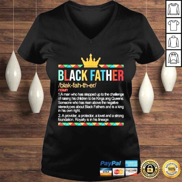 Fathers day black father noun definition african American shirt - Image 2