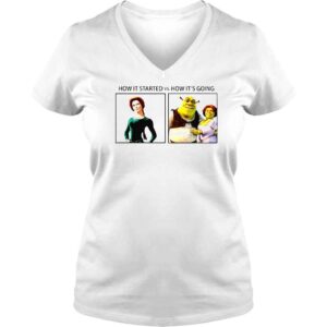 VLadies Fiona And Shrek How It Started Vs How Its Going TShirt