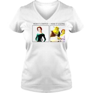 VLadies Fiona and Shrek How It Started Vs How Its Going shirt 1