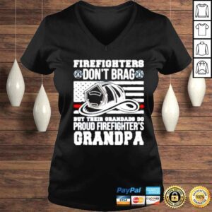 VLadies Firefighter dont brag but their grandads do proud shirt