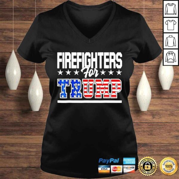 Firefighters for Trump july 4th pro Trump republican fireman shirt - Image 2