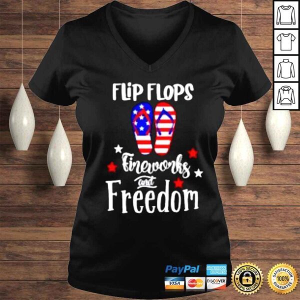 Flip flops fireworks and freedom shirt - Image 2