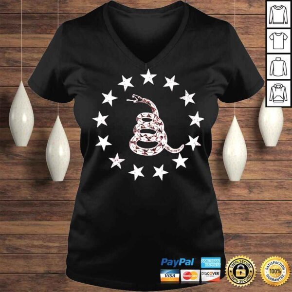 Gadsden Rattlesnake Betsy Ross Flag Ring Of Stars TShirt - Image 2