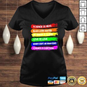 VLadies Gay pride science is real black lgbtq matter love is love shirt