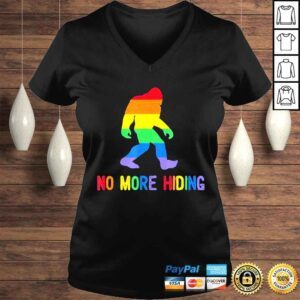 VLadies Gay pride support sasquatch no more hiding lgbtq ally shirt