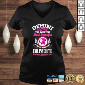 VLadies Gemini lady the sweetest most beautiful loving amazing Evil Psychotic shirt