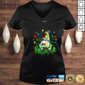 VLadies Gnomies Shamrock Autism Awareness St Patricks Day Gnome TShirt