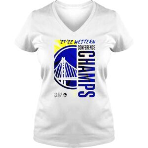 VLadies Golden State Warriors 2021 2022 Western Conference Champions Locker Room shirt