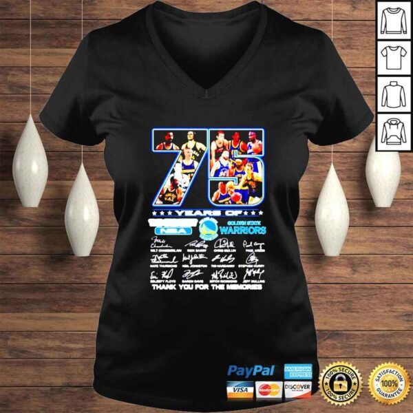 Golden State Warriors 75 years of thank you for the memories signatures shirt - Image 2