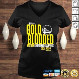 VLadies Golden State Warriors Finals Gold Blooded 2022 Western Conference Champions shirt