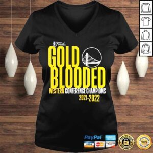 VLadies Golden State Warriors Gold Blooded Western Conference Champions 20212022 shirt