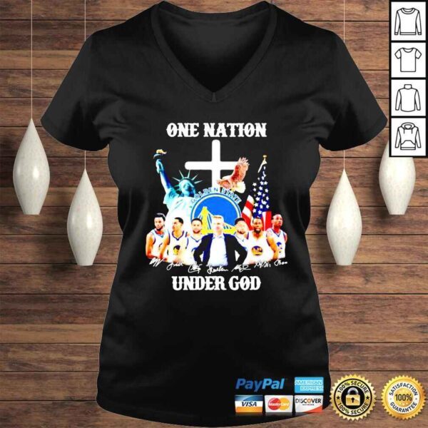 Golden State Warriors One Nation Under God signatures shirt - Image 2