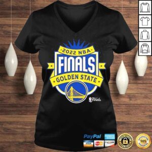 VLadies Golden State Warriors Sportiqe 2022 NBA Finals Crest Comfy TShirt