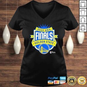 VLadies Golden State Warriors Sportiqe 2022 NBA Finals Crest Comfy shirt