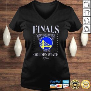 VLadies Golden State Warriors Sportiqe 2022 NBA Finals Stacked Hoop shirt