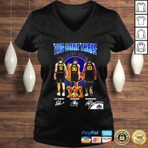 VLadies Golden State Warriors the core three Klay Thompson Stephen Curry Draymond Green signatures shirt