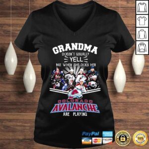 VLadies Grandma Doesnt Usually Yell But When She Does Her Colorado Avalanche Shirt