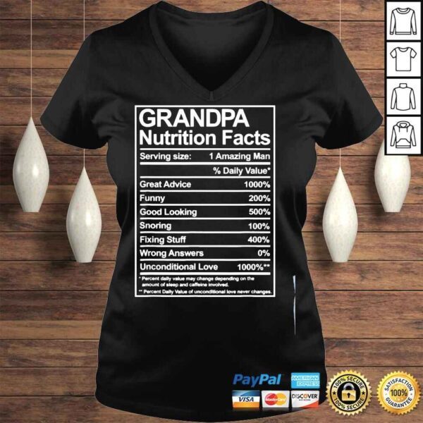 Grandpa nutrition facts thoughtful sweet fathers day shirt - Image 2