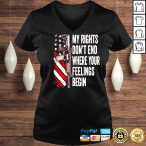 VLadies Gun My Rights Dont End Where Your Feelings Begin Shirt