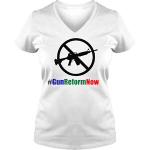 VLadies Gun Reform Now Thoughts and Prayers Are Not Enough Shirt