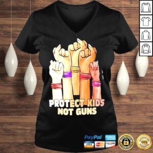 VLadies Guns control now protect kids not guns protect children not guns shirt