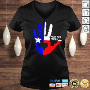 VLadies Hand Pray For Texas Flag Shirt