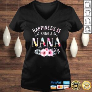 VLadies Happiness is being a Nana Mothers Day Shirt